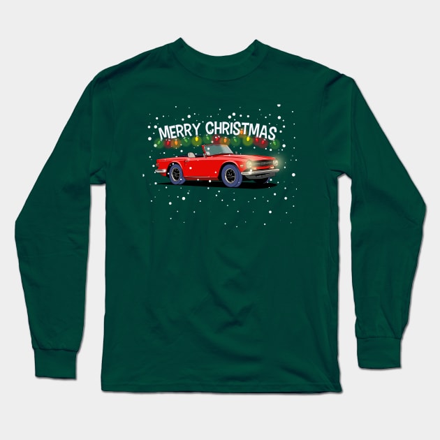 Triumph TR6 Christmas Long Sleeve T-Shirt by Webazoot